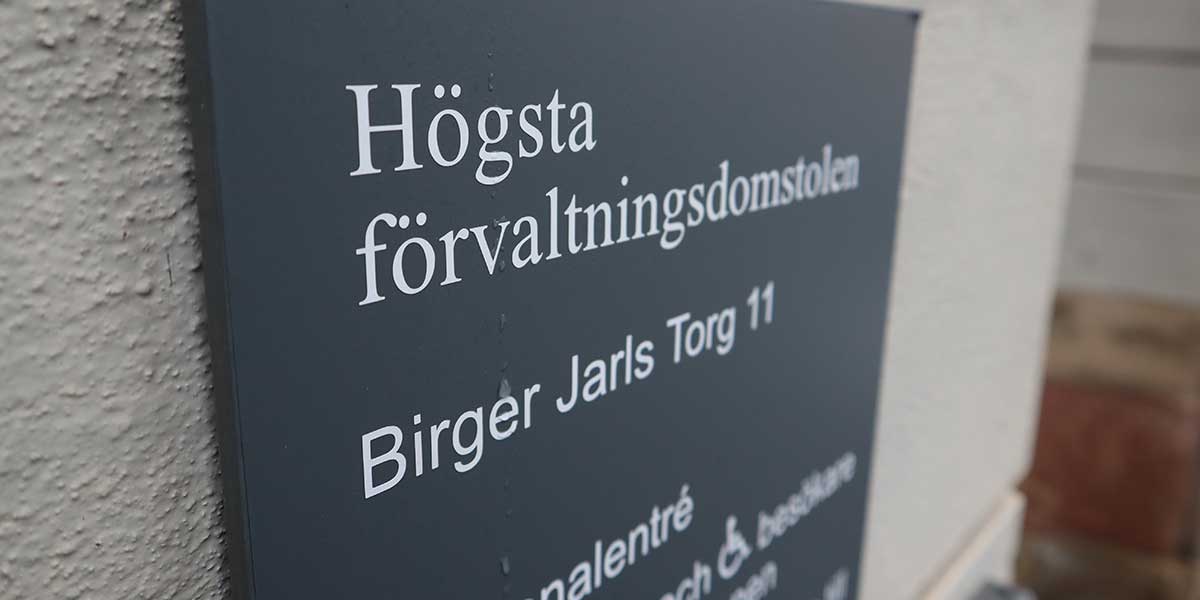 HFD Högsta Förvaltningsdomstolen skylt